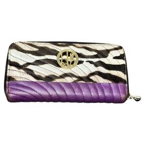 Henri Bendel NewYork preloved purple and animal print wallet
